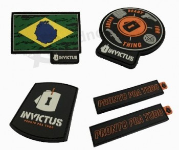 Nieuw ontwerp op maat logo siliconenrubber kledingstuk patches