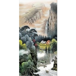 B218 pintura china tradicional de la decoración del hogar de la caligrafía de la tinta del paisaje