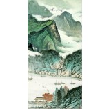 B219 Landschaften in den Smaragd Bergen Tusche Gemälde Veranda Wandbild