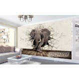 A236 olifant 3d driedimensionale creatieve bakstenen muur inkt schilderij voor kinderkamer decoratie