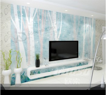A239 현대 간단한 추상 숲 아름 다운 침실 배경 벽 벽화입니다