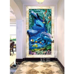 A241 Dolphins Sea World 3D Wall Art Painting Porch Mural