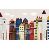 Pinturas à mão do castelo do a256 fundo pintura da tinta da parede