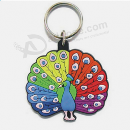 Custom logo 3d rubber keychain soft pvc animal keychain
