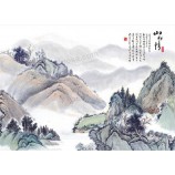 B254ランドスケープインクペイントテレビの壁の壁の芸術の装飾