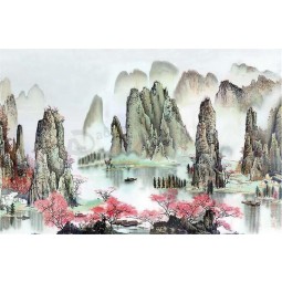 B275 landschap inkt schilderij chinese schilderkunst wall art achtergrond decoratie