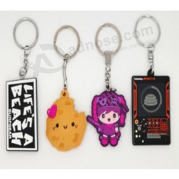 Preiswertes Silikon keychain kundenspezifisches Logo weiche PVC-Schlüsselringe