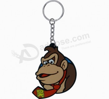 Free design custom funny animal shape pvc rubber keychains