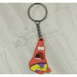 Factory OEM soft pvc key holder emoji rubber keyring
