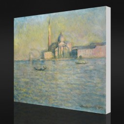 NO-YXP 011 Claude Monet - San Giorggio Maggiore (1908) Impressionist Oil Painting Printed for Living Room Decor