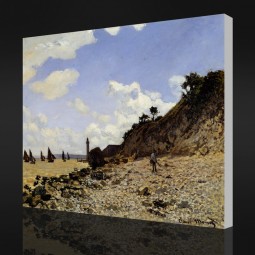 Ninguna-Yxp 013 claude monet-Playa en honfleur(1864)Pintura al óleo impresionista decoración de arte de la pared impresa
