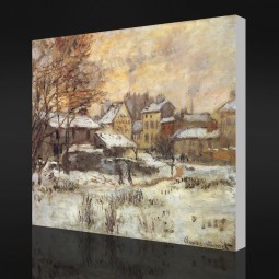 Ninguna-Yxp 016 claude monet-Efecto de nieve con puesta de sol(1875)Pintura al óleo impresionista con encargo