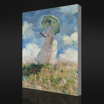 NO-YXP 021 Claude Monet - Study of a Figure Outdoors (Facing Left) (1886) Impressionist Oil Painting Decor