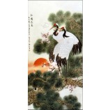 B284松のクレーンの風景絵画装飾のためのポーチ壁画