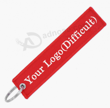 Bestickte Tasche Tags gewebt Logo Schlüsselanhänger zum Verkauf