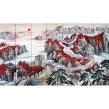 B310 de grote muur herfst landschap landschap inkt schilderij tv achtergrond muur
