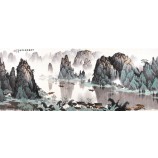 B008 grootschalige televisie achtergrond muur traditionele chinese landschap inkt schilderij