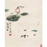 B016蓮の絵の壁の背景の装飾ポーチの壁画