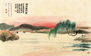B021 Qi Baishi's Landscape Ink Painting TV Background Wall Decoration