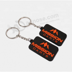 Nom de marque 2d a soulevé les keychains mous de PVC de logo