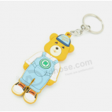 Keychains personalizados do silicone dos keytags dos desenhos animados 3d