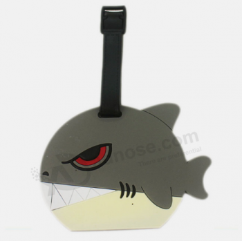 エコ-フレンドリーなサメの形状のバッグタグソフトPVC荷物タグ
