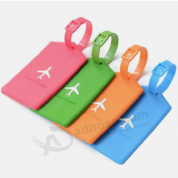 Etiqueta del bolso del aeroplano del viaje del OEM etiqueta de encargo del equipaje del pvc suave