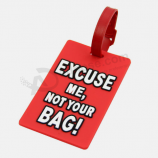 Custom rubber silicone travel bag tag wholesale