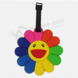 Balise de sac à main en caoutchouc de fleur de soleil étiquette de bagage en silicone 3d