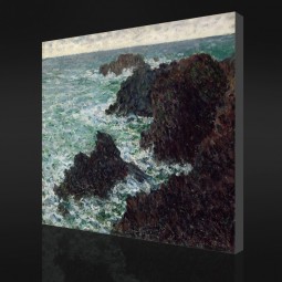 NO-YXP 028 Claude Monet - The Côte sauvage (1886) Impressionist Oil Painting Wall Background Decor
