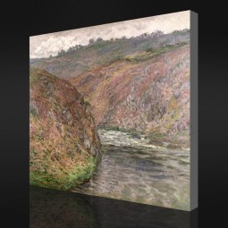 NO-YXP 034 Claude Monet - The Creuse, Dark Weather (1889) Impressionist Oil Painting Wall Background Home Decor