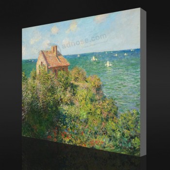 Pas-Yxp 038 claude monet-La maison du pêcheur à varengeville(1882)Peinture à l'huile impressionniste pour la décoration de fond de mur