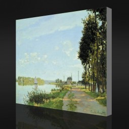 NO-YXP 042 Claude Monet - The Promenade at Argenteuil (1872) Impressionist Oil Painting Artwork Printed Home Decor
