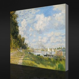 NO-YXP 053 Claude Monet - The Port at Argenteuil (1872) Impressionist Oil Painting Home Wall Background Decoration