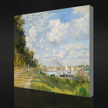 Nein-Yxp 053 Claude Monet-Der Hafen von Argenteuil(1872)Impressionist Ölgemälde Hauptwand Hintergrund Dekoration