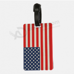 Rubber usa vlag bag tag aangepaste siliconen bagagelabel