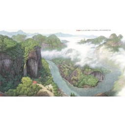 B034 hd Kirschtal Landschaft Tuschmalerei TV Hintergrund Sofa Hintergrund