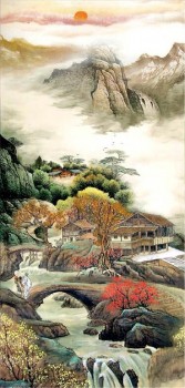 B434 Landscape Ink Painting Porch Wall Background Decoration Artwork Printing