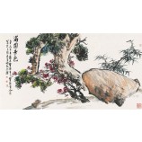 B046 bloem inkt schilderij tv muur achtergrond decoratie muurschildering
