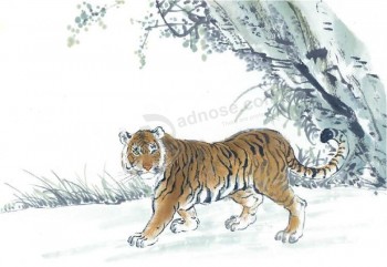 La decorazione della parete del fondo di stampa della pittura per acqua e dell'inchiostro della tigre di acqua b047