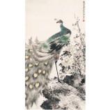 B055ピーコックインクペイントポーチ背景装飾壁画