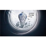 B057 style chinois en porcelaine bleue et blanche fond d'art encre murale peinture murale