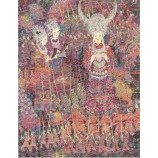 B062 jeune fille hmong decoration wall background ink painting