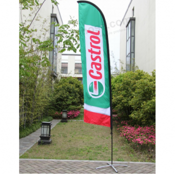 Bandera decorativa al aire libre bandera publicitaria de plumas de encargo