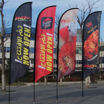 Bandiere bicolori pubblicitarie in maglia di poliestere con palo e base