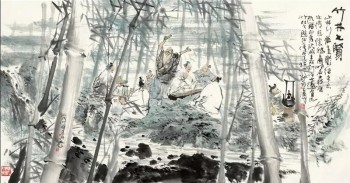 Pittura a inchiostro cinese tradizionale dipinta a mano ad alta definizione b074