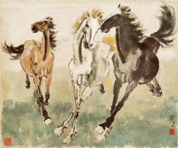 B077 peinture décorative de style chinois exécutant des peintures murales de fond de chevaux