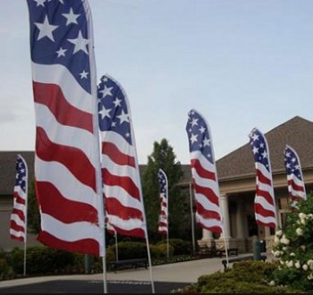 Fiberglass pole countries feather flag USA swooper flag with high quality and any size