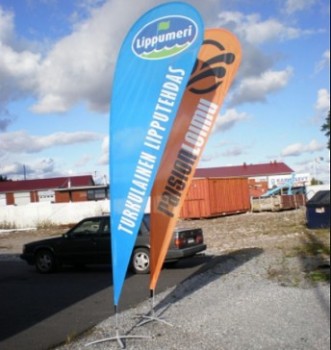 Outdoor custom printing beach feather flying banner with any size