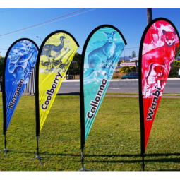 Advertising feather flutter flag bow bali beach flags with high quality and any size